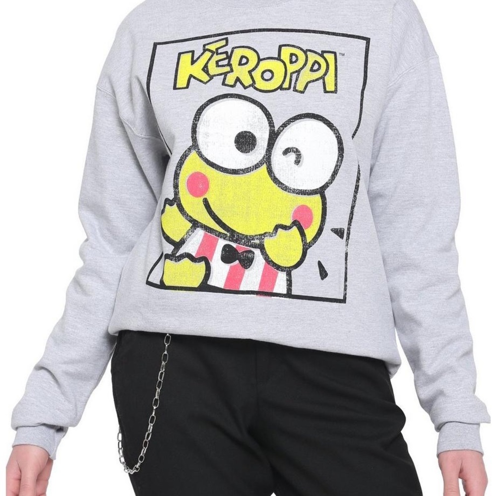 Hot Topic Sanrio Keroppi Jumbo Graphic Sweatshirt, Medium